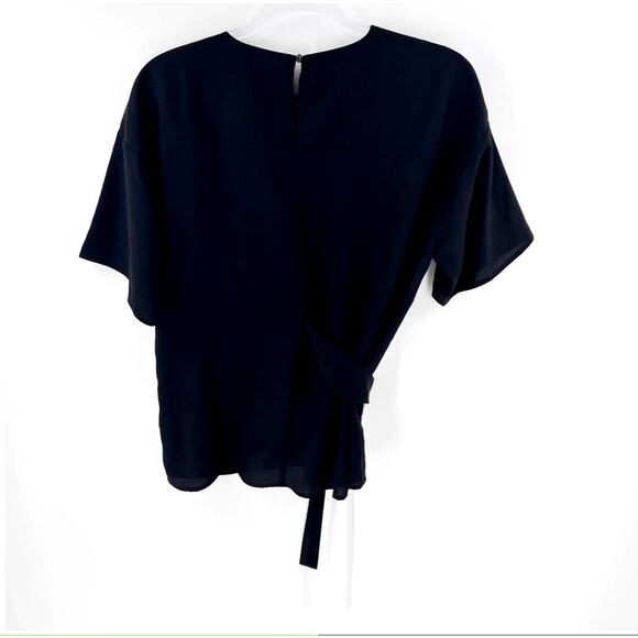 French Connection Blouse Color Block Black White Crepe Oversized Women Sz XS NWT - Picture 2 of 6